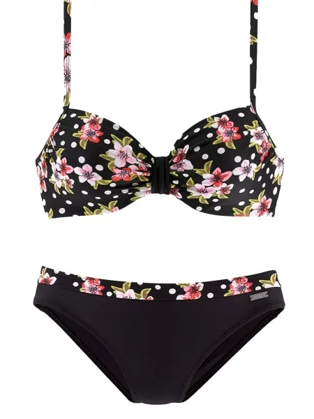 LASCANA Costum de baie două piese mai multe culori negru