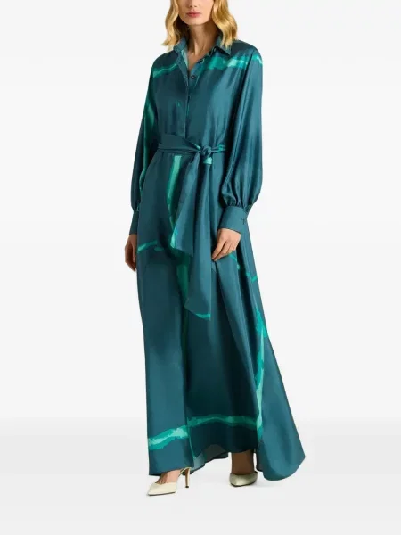 Rochie tip cămașă Kiton cu imagine albastru