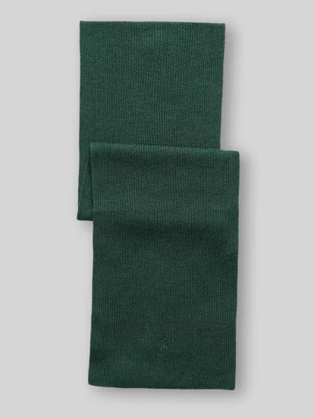 Szal z czystej wełny z wyhaftowanym logo Polo Ralph Lauren zielona