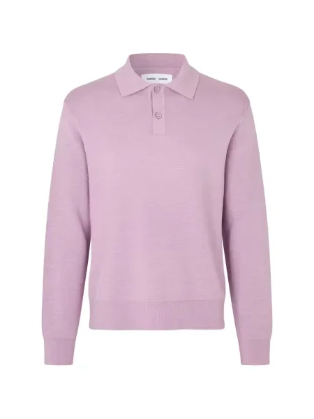 Lung tricou polo Samsøe Samsøe violet