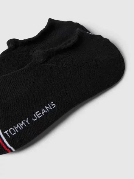 Skarpetki stopki z paskami w kontrastowym kolorze w zestawie 2 szt. Tommy Hilfiger czarne