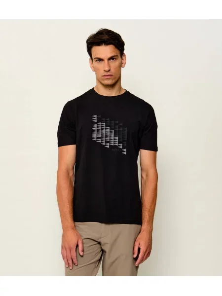 BOSS GREEN Tricou TS_Network Flag negru