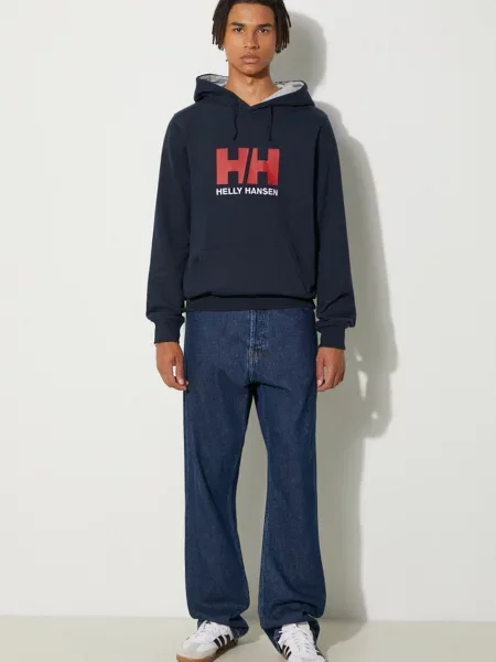 Bluza z kapturem Helly Hansen z logo niebieska