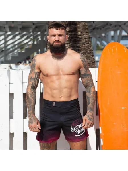 Spodenki Sportowe na trening i siłownię EXTREME HOBBY BADGE czarne