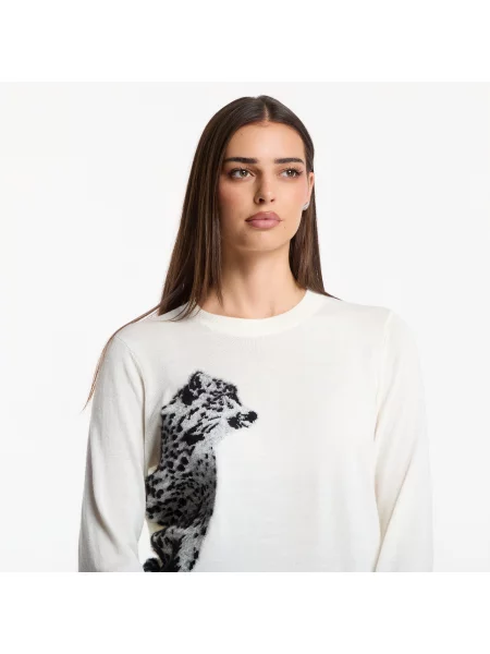 Πουλόβερ Emporio Armani Train Apres Ski W Graphic Knit Snow White XS λευκό