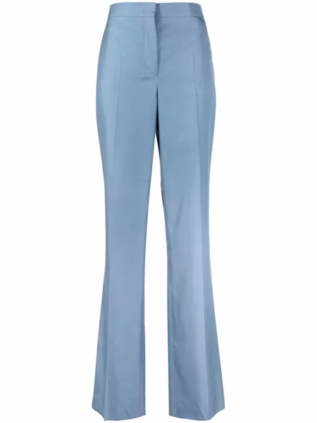 Pantaloni Ferragamo de mătase albastru