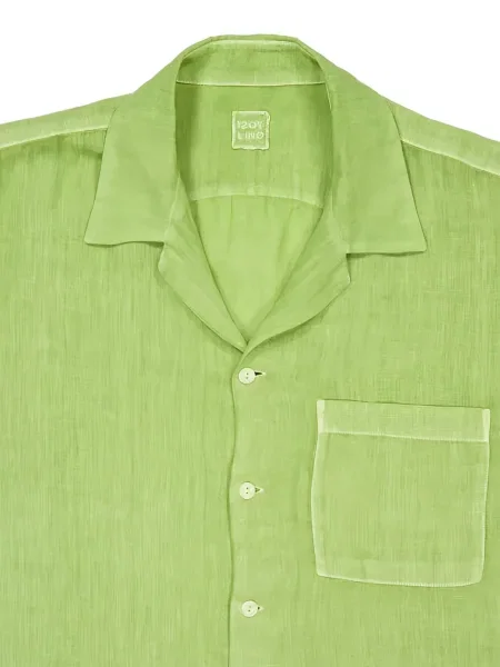Cămașă 120% Lino de in scurtă verde
