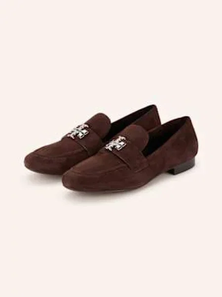 Loafersy Tory Burch zamszowe brązowe