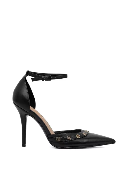Pantofi cu toc Guess cu bretele negru