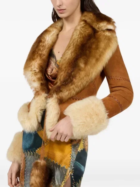 Geacă Roberto Cavalli cu blană maro