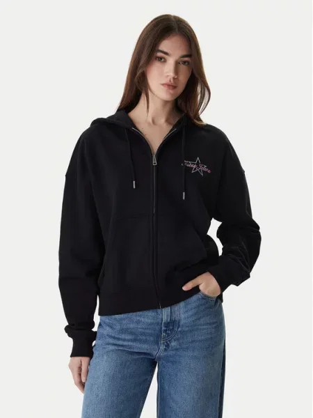 Guess Jeans Pulóver Oversize fekete