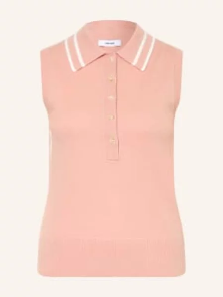 Reiss Dzianinowa Koszulka Polo Saskia rosa biała