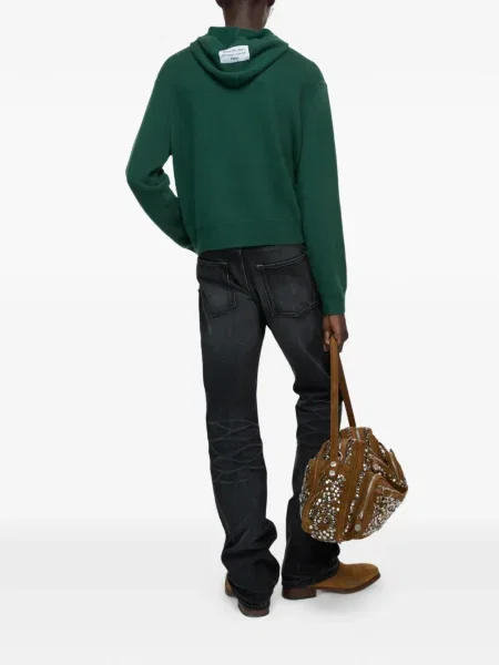 Hanorac cu glugă Acne Studios tricotate verde