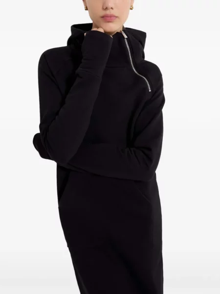 Rochie midi Marcella cu glugă până la genunchi de costum negru