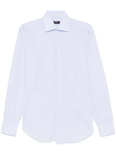 Kostkovaná košile Barba s potiskem modrá