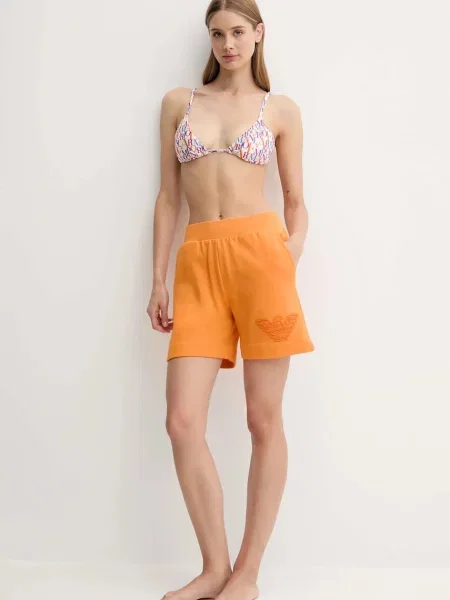 Шорти Emporio Armani Underwear з аплікацією висока посадка помаранчевий