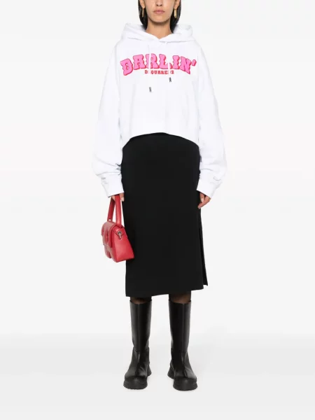Raštuotas palaidinė be rankovių Dsquared2 balta