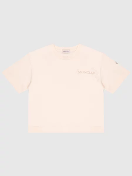 Детская футболка Moncler Enfant бежевая