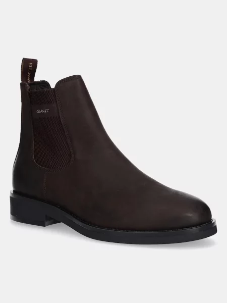 Кожени боти челси Gant Prepdale мъжки кафяво