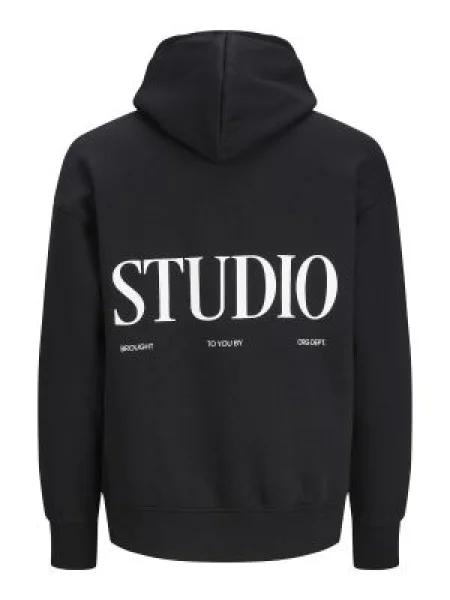JACK & JONES Majica VESTERBRO BACK črna / bela