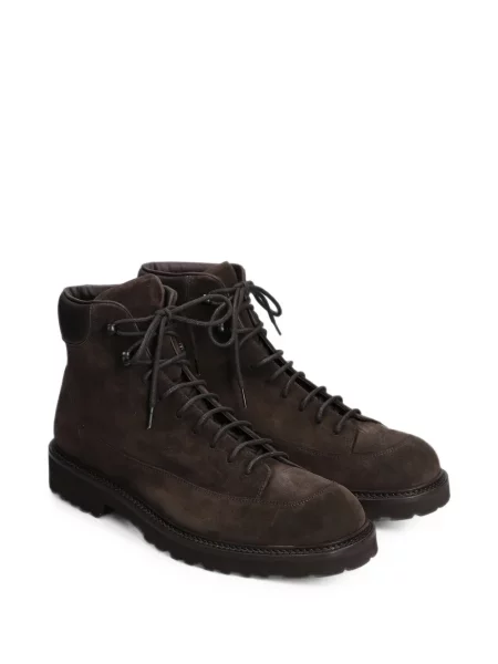 Cizme scurte Common Projects cu șireturi din piele de căprioară maro