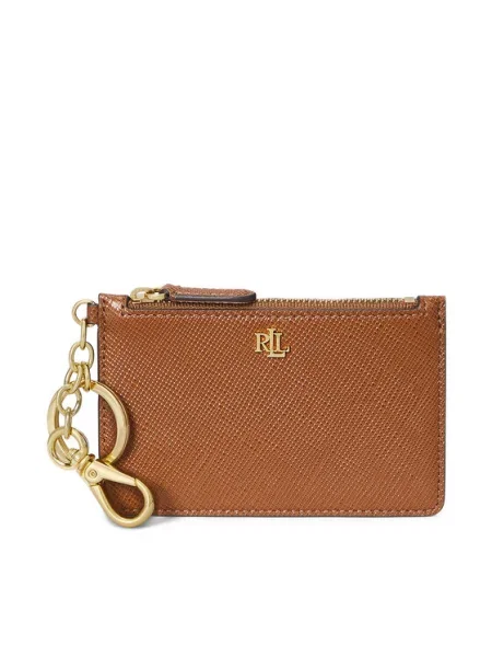 Кожен портфейл Lauren Ralph Lauren кафяво