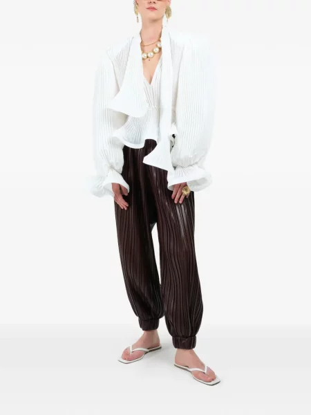 Pantaloni Rowen Rose plisate roz