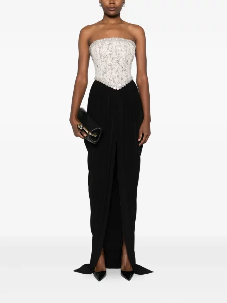 Rochie Nissa din dantelă de costum negru