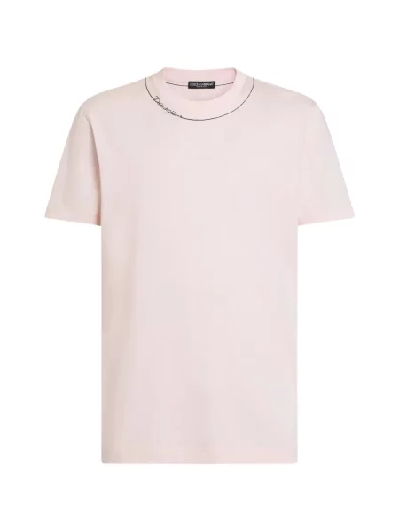 Tricou Dolce & Gabbana cu broderie roz