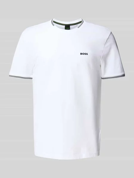 T-shirt o kroju regular fit z mieszanki bawełny model ‘TAUL’ Boss Green biała