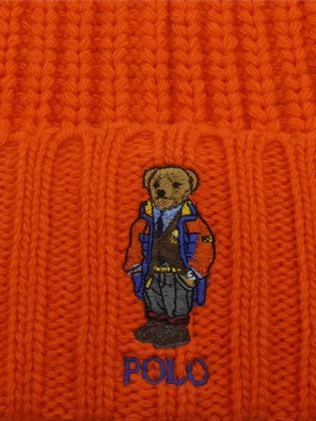 Плетен шал Polo Ralph Lauren на райета помпони зелено