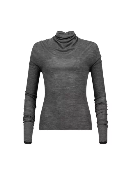 Sweter Victoria Beckham wełniany z długim rękawem szary