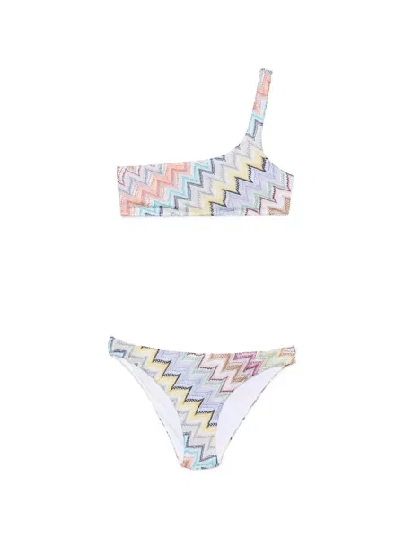 Bikini Missoni cu un umăr gol alb