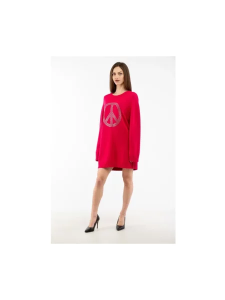 Sukienka Moschino wełniana różowa