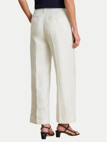 LAUREN RALPH LAUREN Szövet nadrág Wide Leg fehér