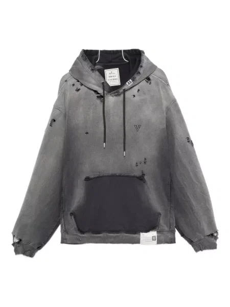 Hanorac cu glugă Maison Mihara Yasuhiro zdrențuiți negru