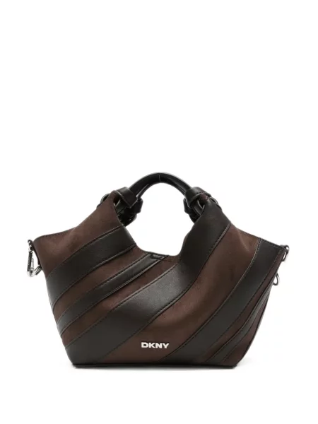 Geantă shopper Dkny din piele maro