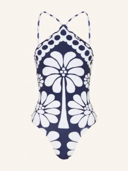 Farm Rio Strój Kąpielowy Z Wysokim Dekoltem Palermo blau biały