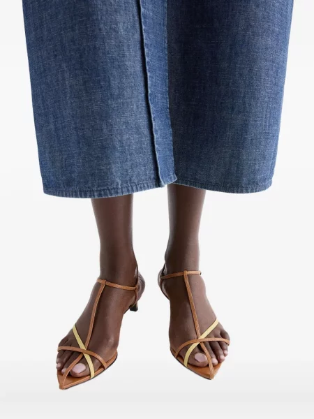 Sandale Jil Sander cu toc jos maro
