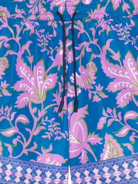 Slip de baie Etro cu model floral cu imagine albastru