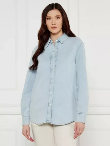 Calvin Klein De blugi cămașă | cu adaos de in albastru