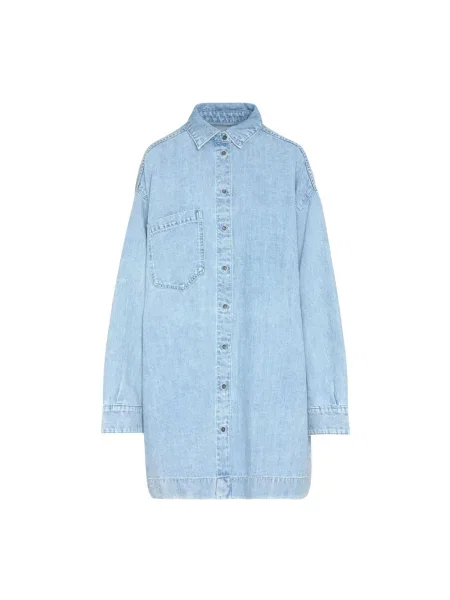 Maxi sukienka maxi 7 For All Mankind niebieska