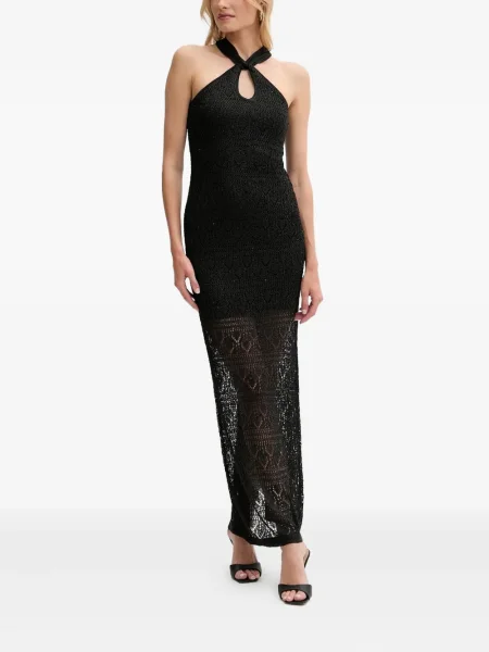 Rochie maxi Guess tricotate negru