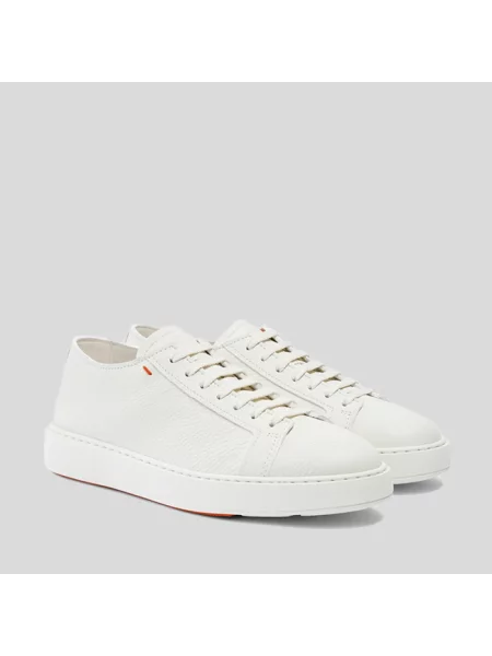Sneakersy Santoni sznurowane kolarskie białe