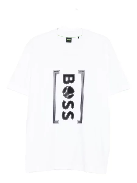 Tricou Boss tenis cu autograf alb