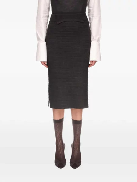 Pletena suknja pencil Victoria Beckham siva