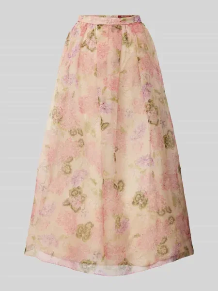Długa spódnica z kontrafałdami model ‘AUTORE’ Max Mara Studio różowa