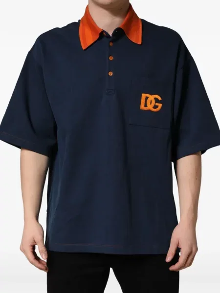 Polo majica Dolce & Gabbana s autogramom plava