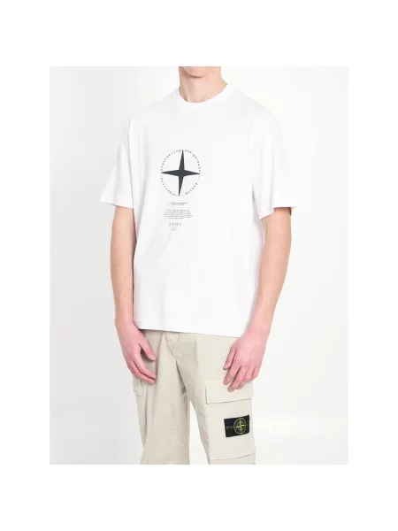 Koszulka Stone Island z kamieniami biała