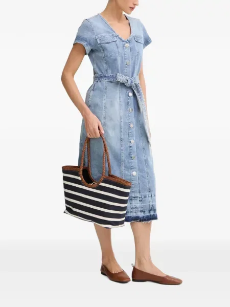 Cu centură rochie din denim Marc Aurel albastru